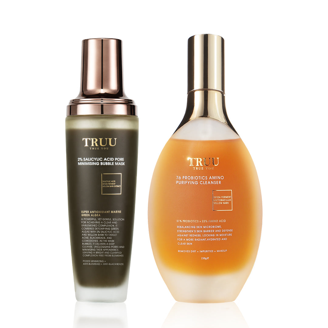 TRUU 76 Probiotics Amino Purifying Cleanser + 2% Salicylic Acid Bubble Mask