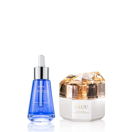 TRUU Advanced Skin Repair Copper Peptide Serum + Snow Gentian Youth Regenerating Cream