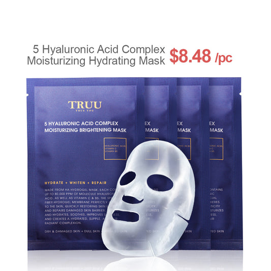TRUU TRUU 5 Masker Pelembap dan Pencerah Kompleks Asid Hyaluronik 4pcs