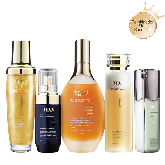 TRUU 76 Cleanser + Gold Mask + Moisture Toner + Hydrating Repair Essence + 99 Balancing Cream