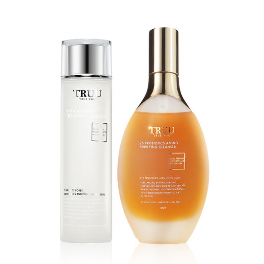 TRUU 76 Probiotics Amino Purifying Cleanser + Skin Renewal Treatment Essence