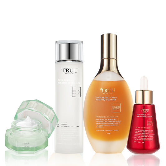 TRUU 5% Mandelic Acid Sebum Control Serum + Toner + Cleanser + Cream