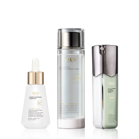 TRUU Snow Gentian Whitening Essence Toner + Whitening Essence + 99 Balancing Cream