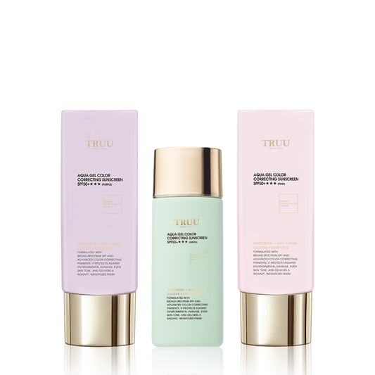 TRUU Aqua Gel Color Correcting Sunscreen SPF50+★★★ (3 warna) -50ml