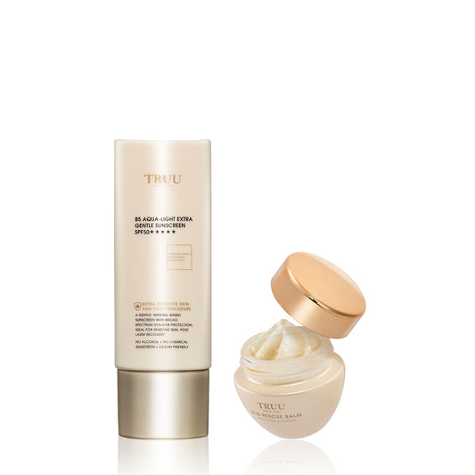 TRUU B5 Aqua-Light Extra Gentle Sensitive Skin Sunscreen + Skin Rescue Balm