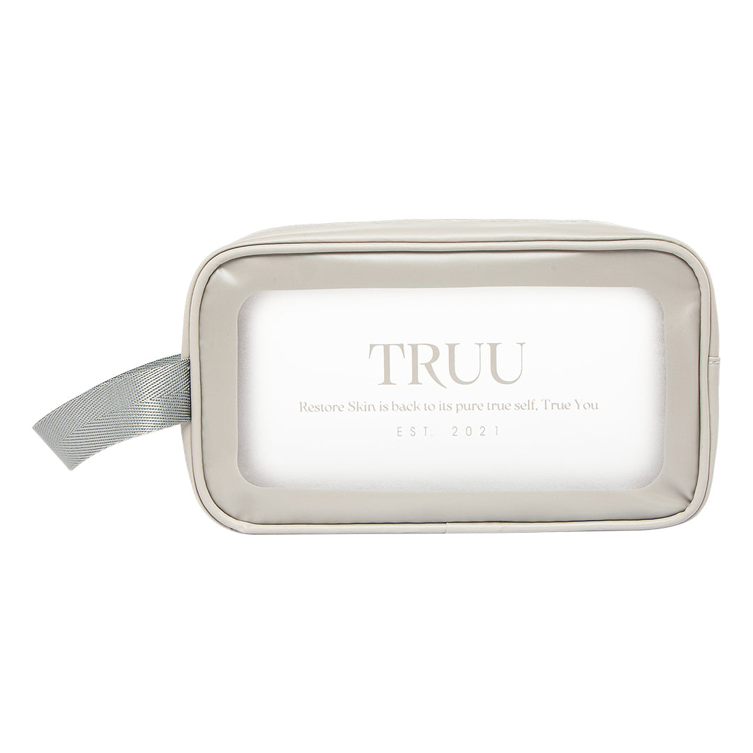 TRUU Waterproof Skincare Travel Bag- Calm Gray