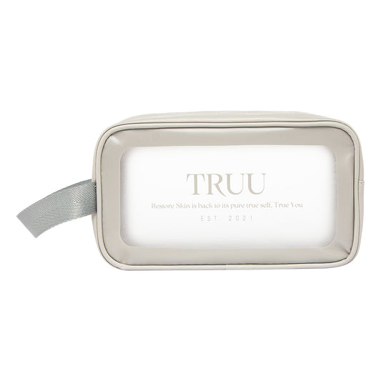 TRUU Waterproof Skincare Travel Bag- Calm Gray