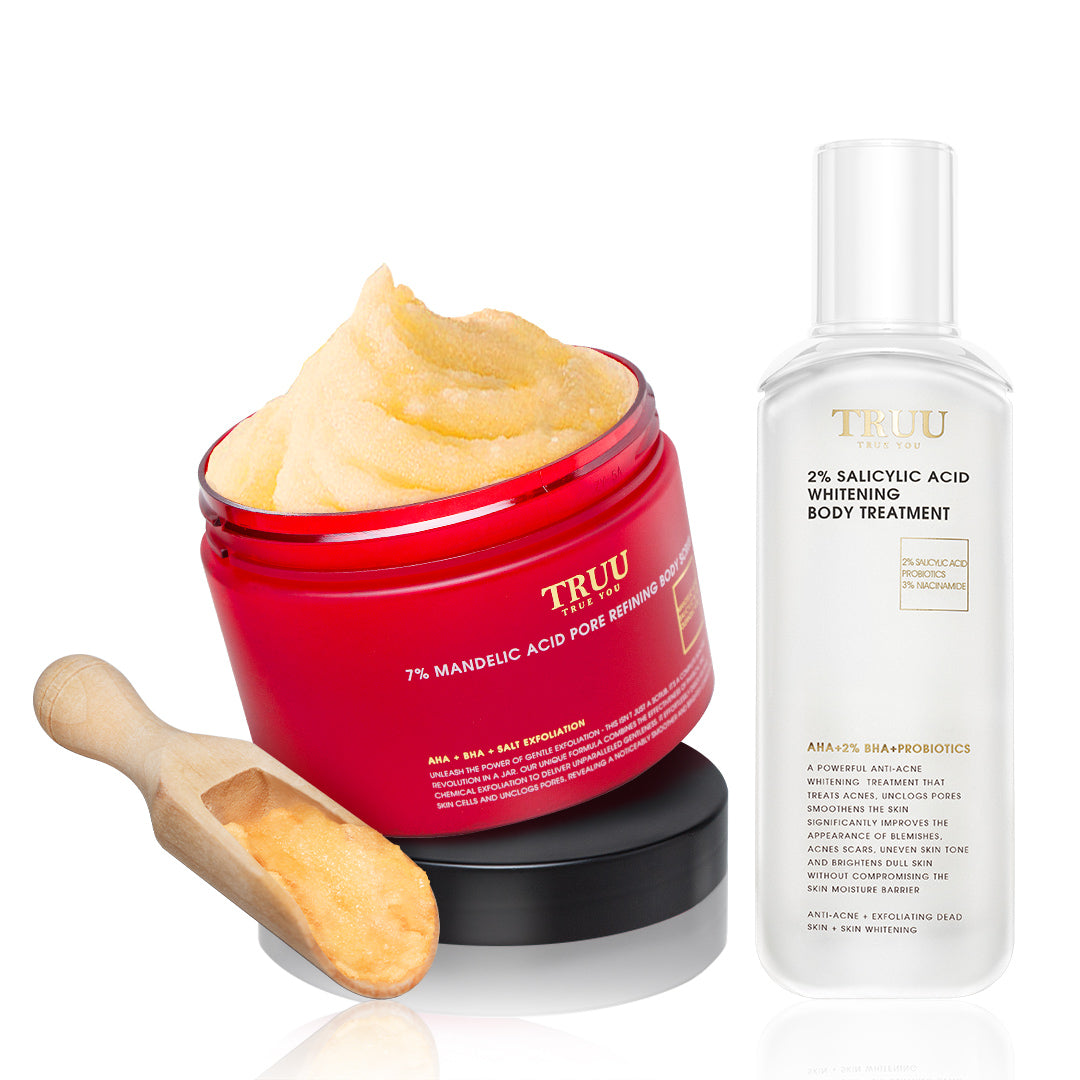 TRUU 7% Mandelic Acid Pore Refining Body Scrub【FREE】Wooden Spatula Bundle Set
