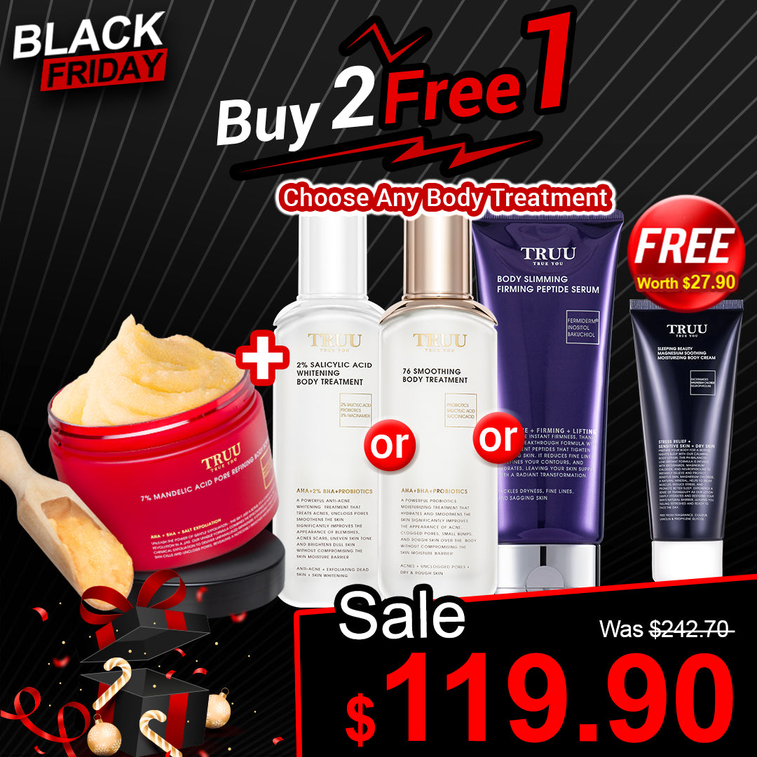 TRUU Body Scrub + (Body Treatment) Pick one【Free】Sleeping Beauty Magnesium Soothing Moisturizing Body Cream 100ML