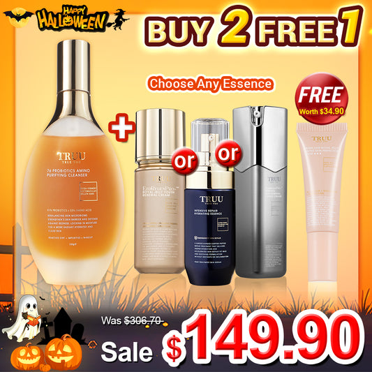 TRUU TRUU 76 Cleanser + (Royal Jelly Youth Renewal Cream / Copper Peptide Repair Essence / Rentinol Age-Renewal Lifting Cream) Pick one【FREE】Ultra Luxe Royal Jelly Tinted Skin Perfector SPF50 ★★★ 10ML