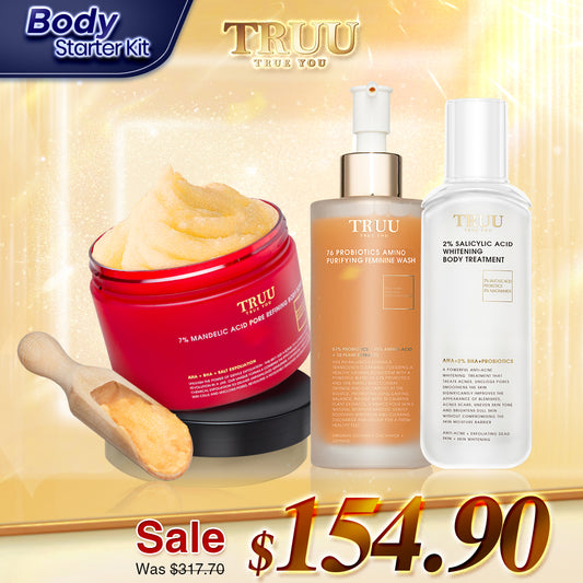 TRUU 76 Feminine Wash + 7% Body Scrub + Body Treatment