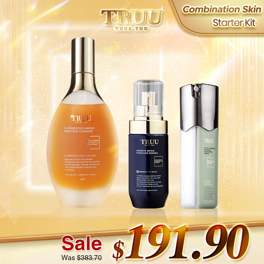 TRUU 76 Cleanser + Hydrating Repair Essence + 99 Balancing Cream