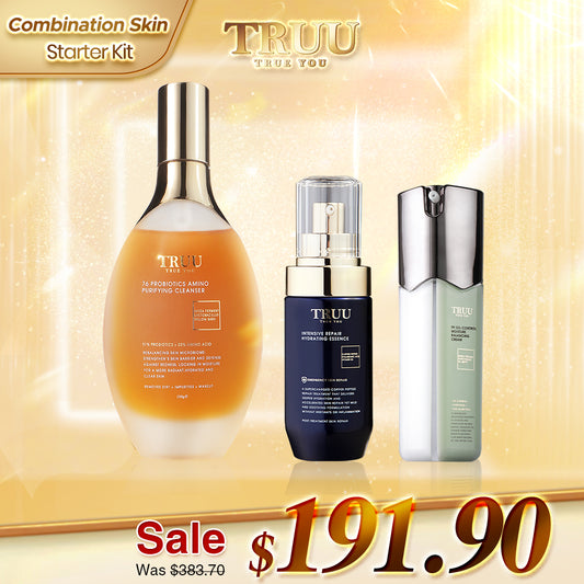 TRUU 76 Cleanser + Hydrating Repair Essence + 99 Balancing Cream