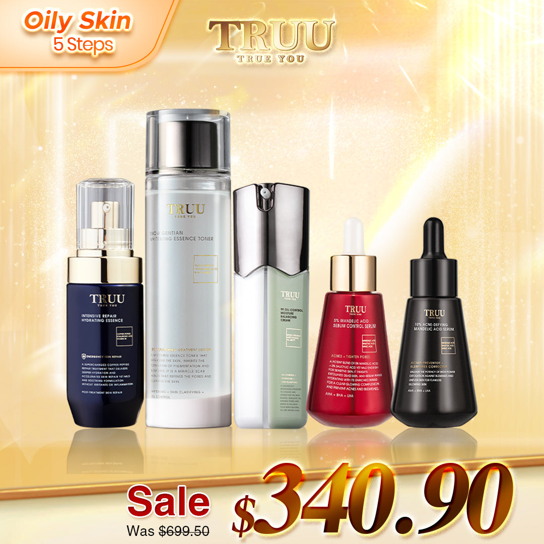 TRUU 76 Cleanser + Whitening Essence Toner + 99 Balancing Cream