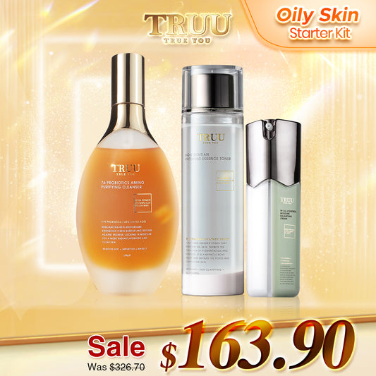 TRUU 76 Cleanser + Whitening Essence Toner + 99 Balancing Cream