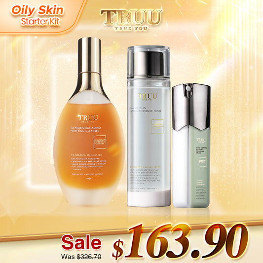 TRUU 76 Cleanser + Whitening Essence Toner + 99 Balancing Cream