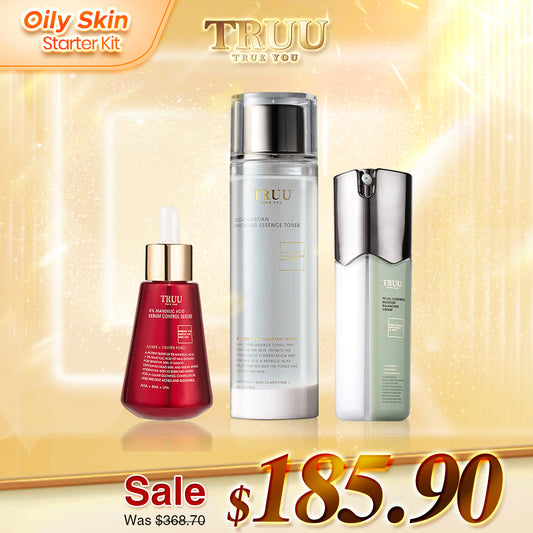 TRUU 76 Cleanser + Whitening Essence Toner + 99 Balancing Cream