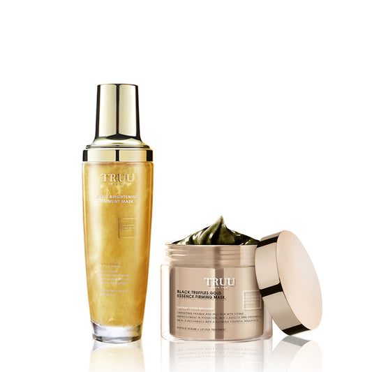 TRUU Gold Brightening Treatment Mask + Black Truffles Gold Essence Firming Mask